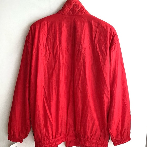(B38) Vintage Womens Lavon Large Red Zip Up Windbreaker Jacket 90’s, NWT - Picture 6 of 15